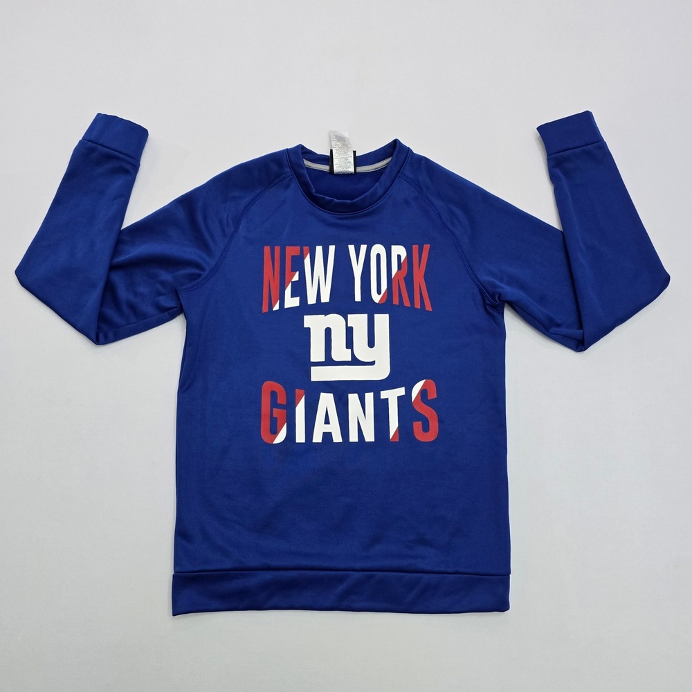 NFL Team Apparel New York Giants Kids Blue Crewneck Sweatshirt Youth Large 14/16